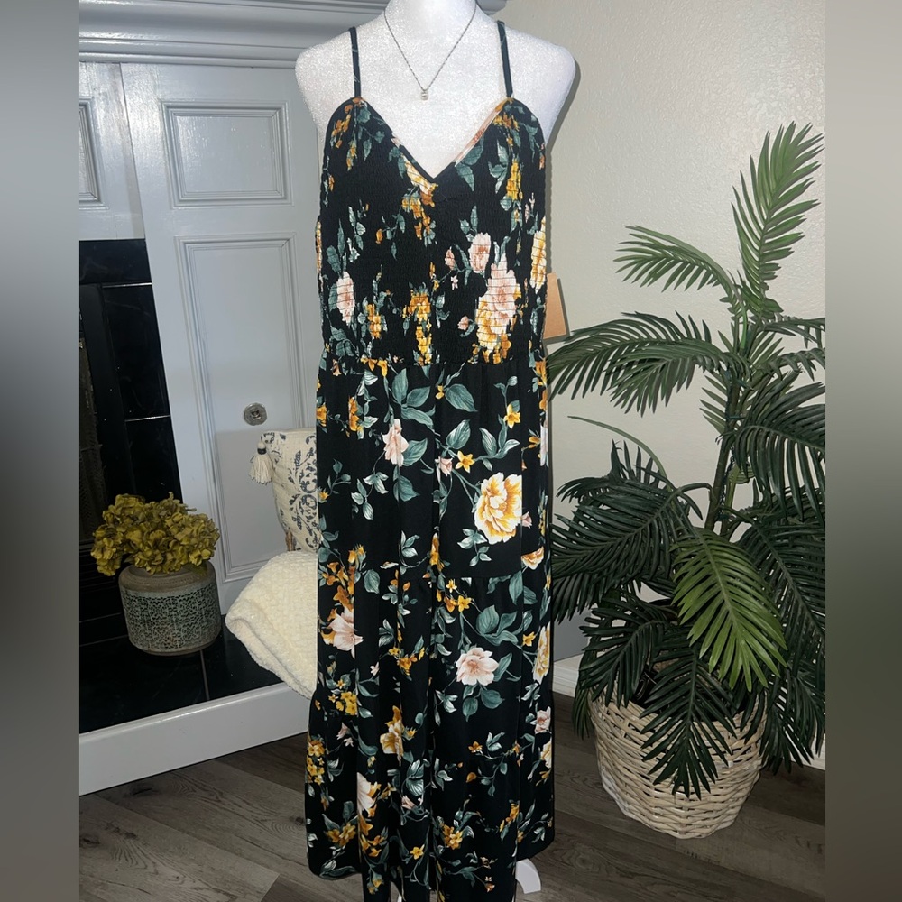NWT Just Found Floral Maxi Dress with Spaghetti Straps 1X